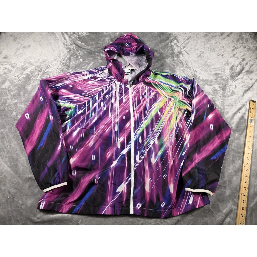 Fila Sport Womens XL‎ Running Windbreaker Jacket/Hooded/Pockets/Lightweight